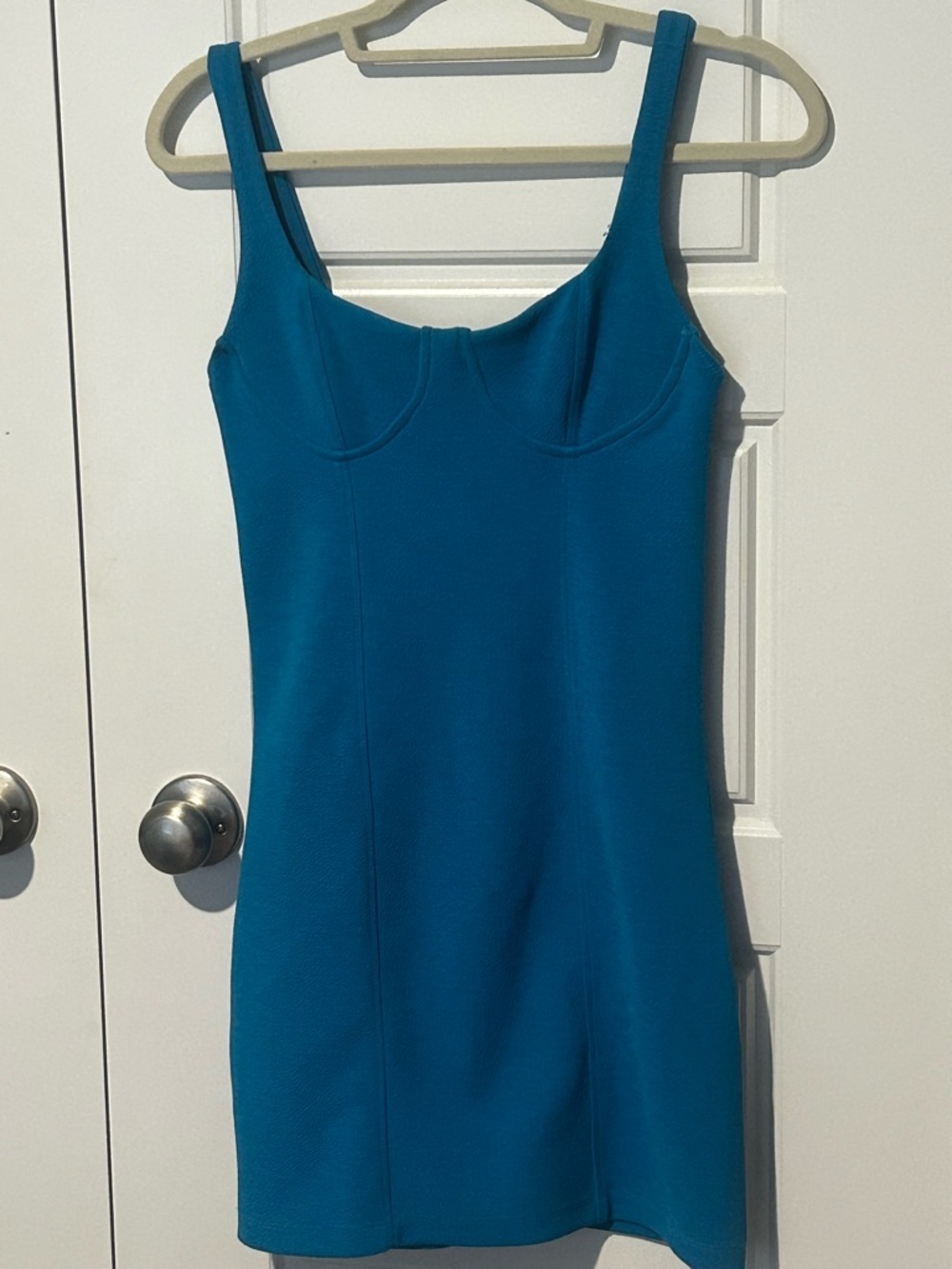 Zara Bodycon Short Blue Tight Dress Small - Picture 2 of 5